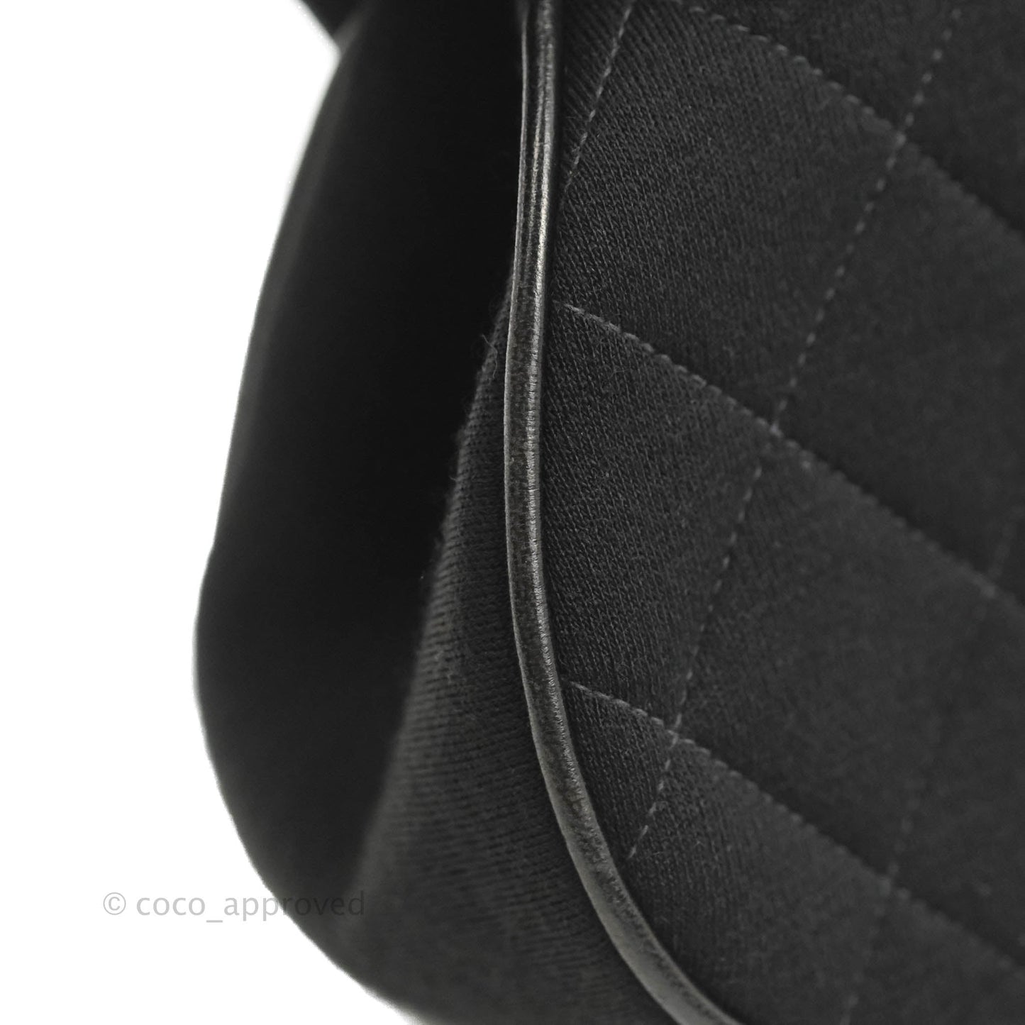 Chanel Vintage Small Quilted Jersey Mademoiselle Top Handle Flap Bag Black