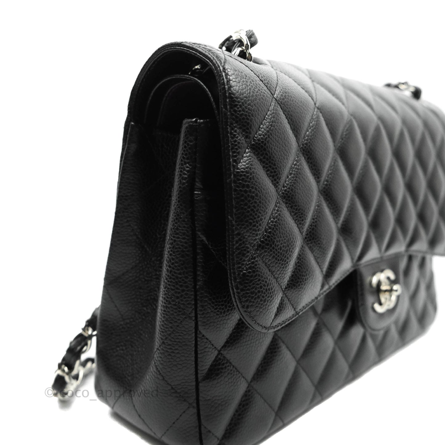 Chanel Jumbo Double Flap Black Caviar Silver Hardware⁣⁣