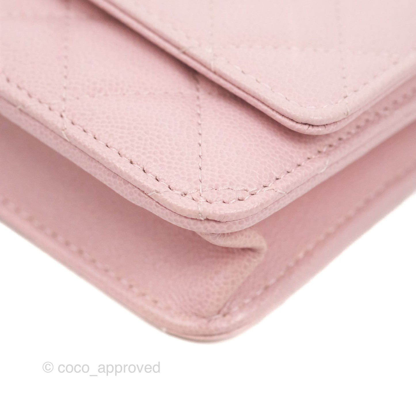 Chanel Quilted Wallet on Chain WOC Light Pink Caviar Gold Hardware