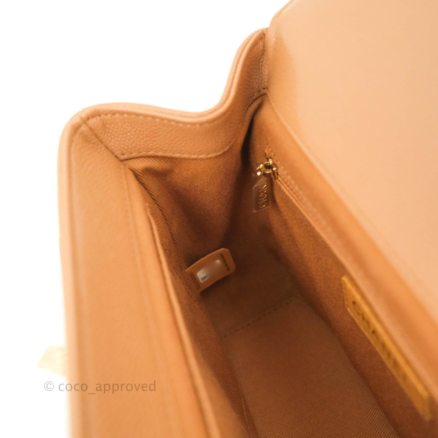 Chanel Quilted Medium Business Affinity Flap Caramel Caviar Gold Hardware 21P