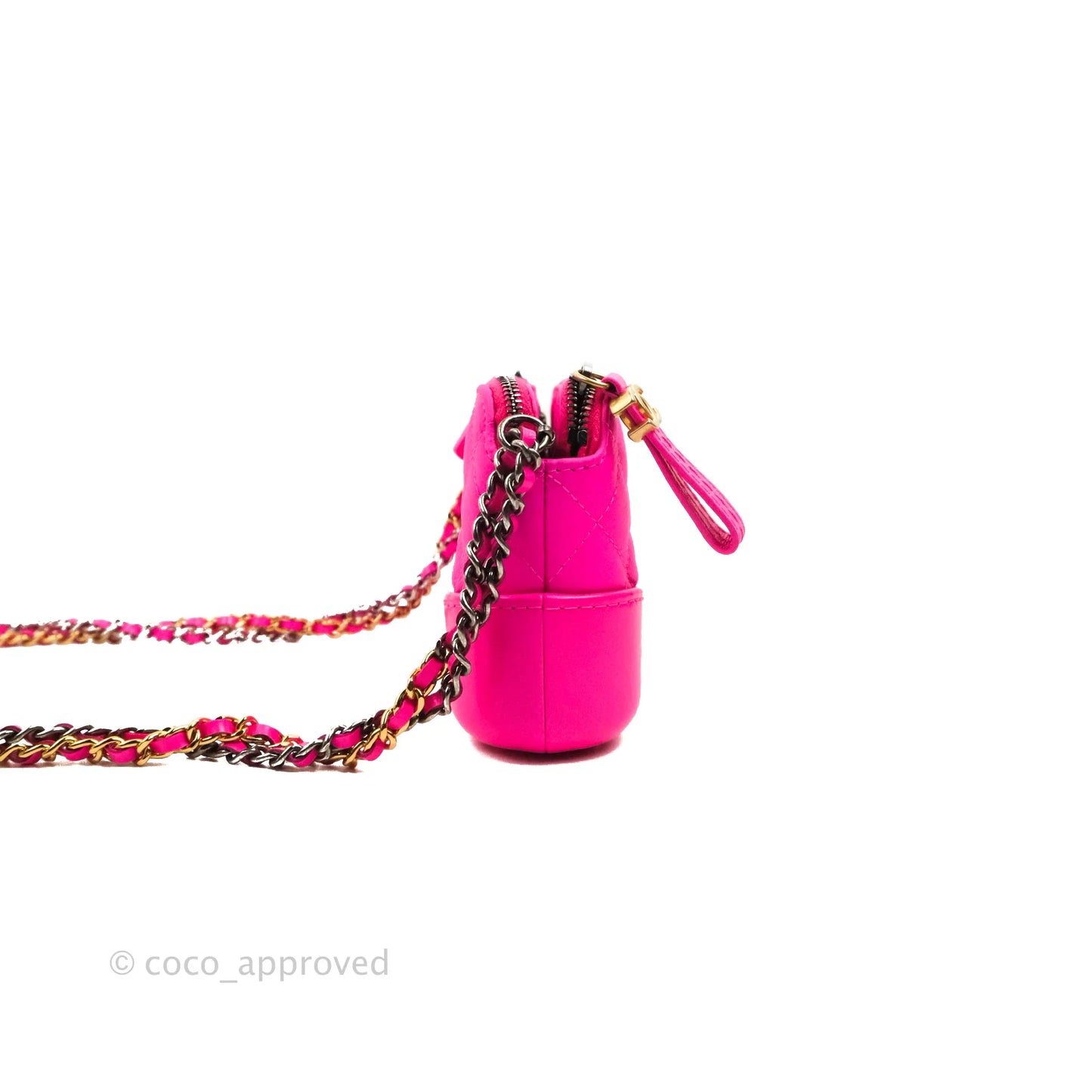 Chanel Gabrielle Clutch With Chain Goatskin Neo Pink Mixed Hardware