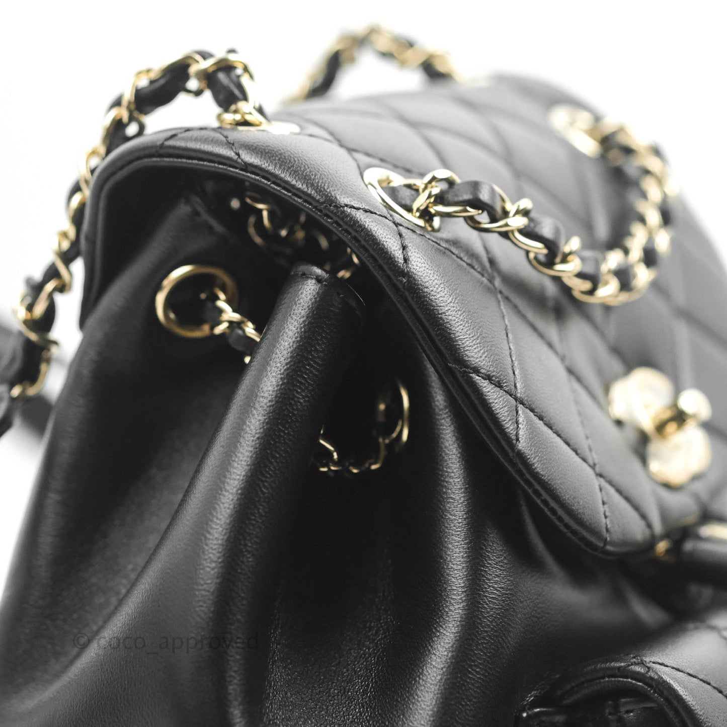 Chanel Quilted Small Duma Drawstring Backpack Black Calfskin 22C