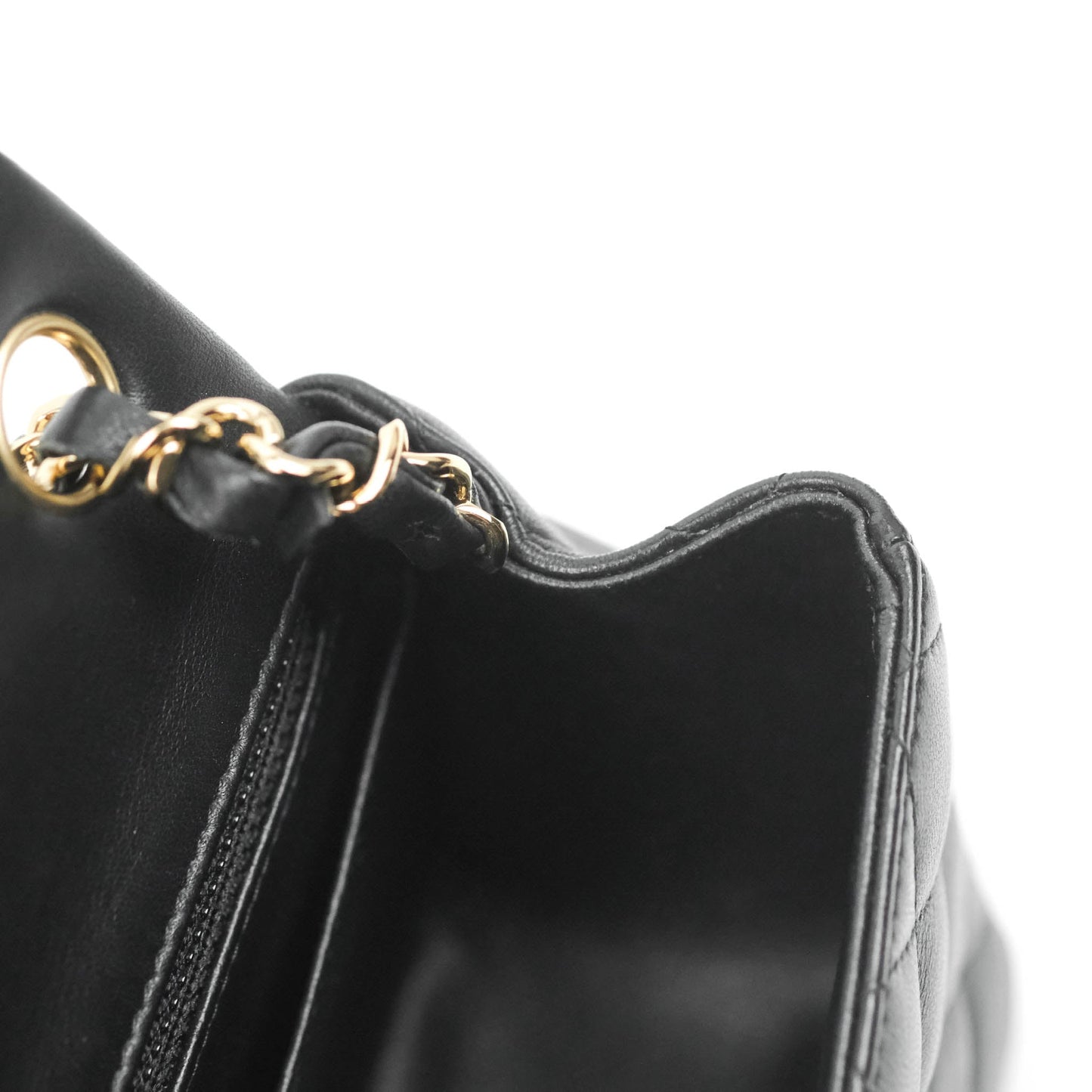 Chanel Mini Square Black Lambskin Gold Hardware
