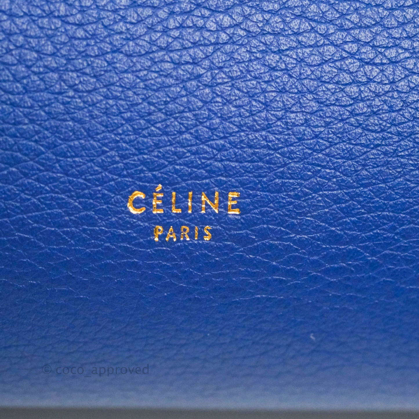 Celine Mini Belt Bag Blue Grained Calfskin Gold Hardware