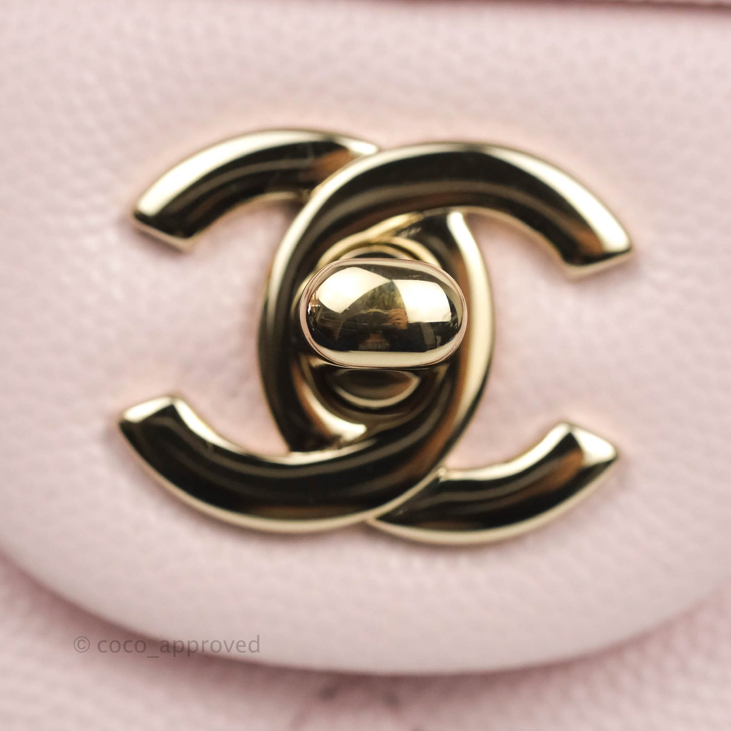 Chanel Classic M/L Medium Flap Quilted Light Pink Caviar Gold Hardware 22P