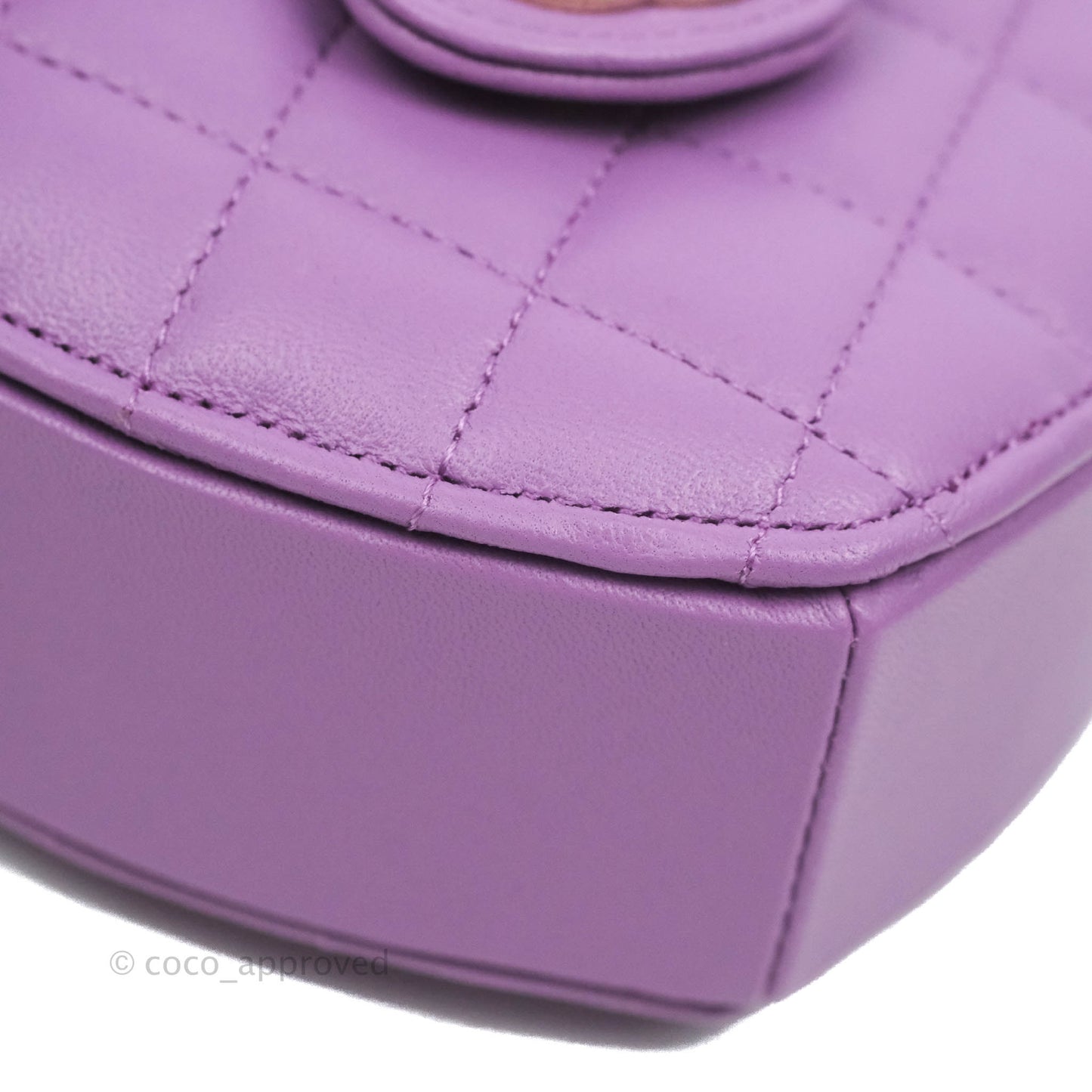 Chanel Small Heart Bag Purple Lambskin Gold Hardware 22S