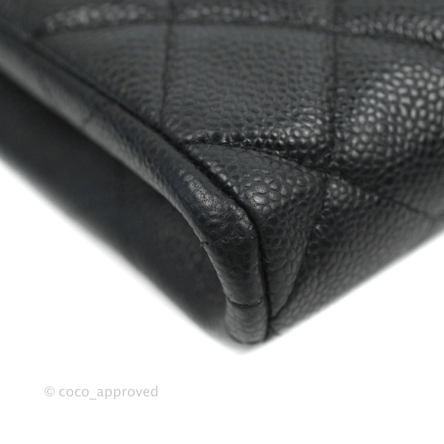 Chanel Quilted Clutch with Chain Black Caviar Silver Hardware