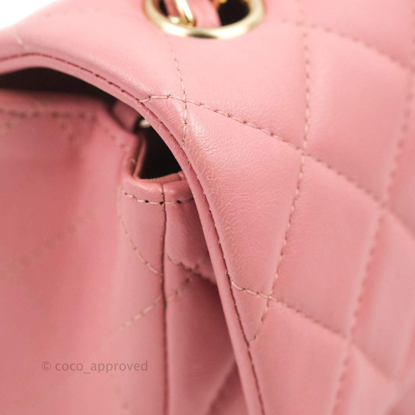 Chanel Quilted Mini Rectangular Flap Pink Lambskin Gold Hardware