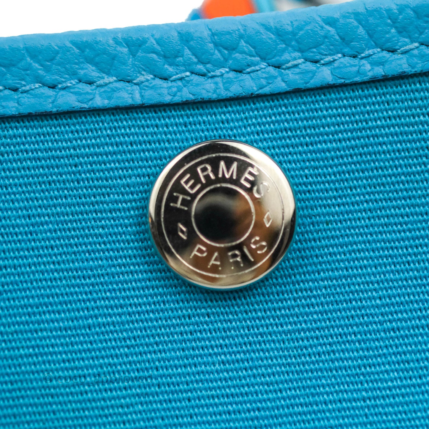 Hermès Garden Party 30 Canvas Bleu De Nord with Twilly