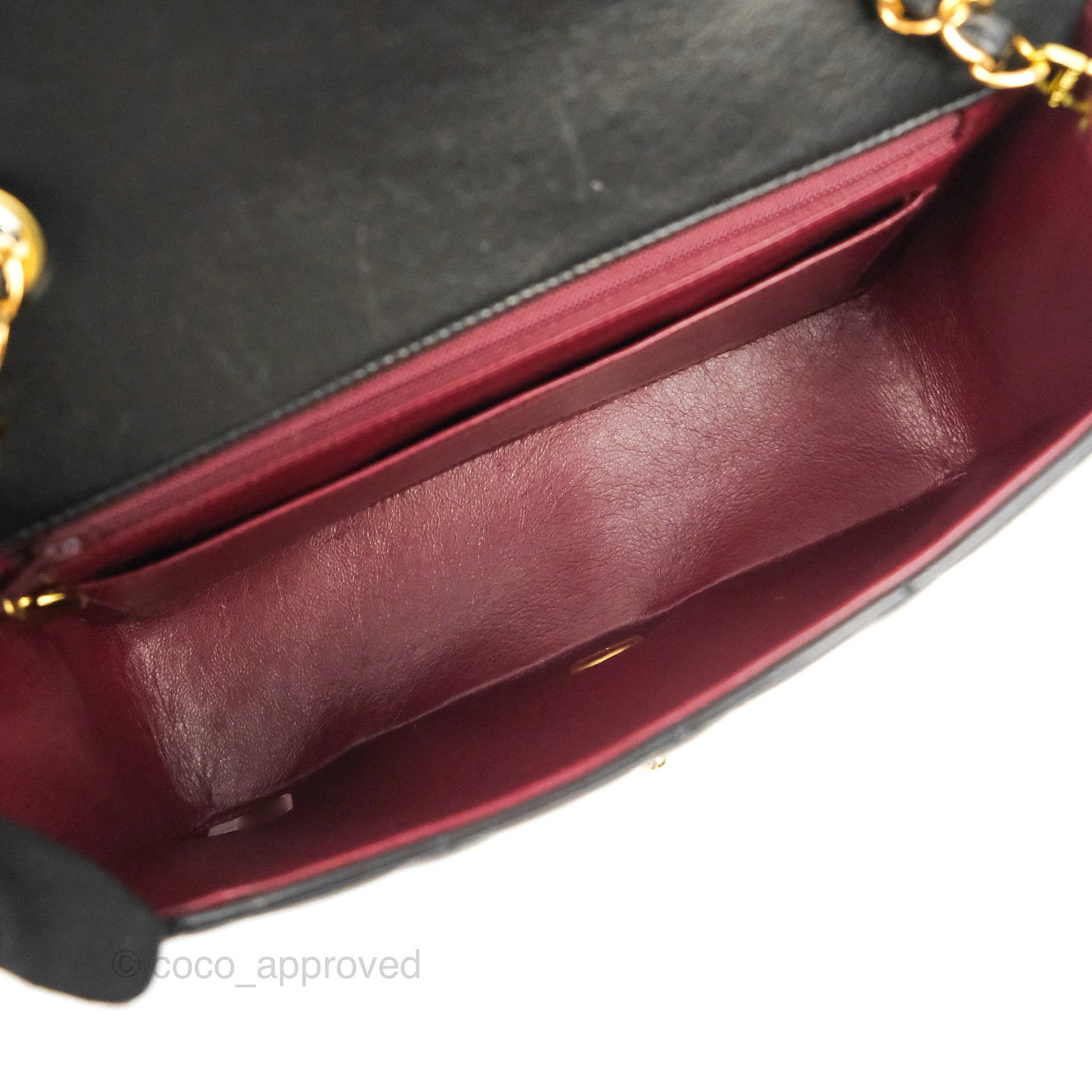Chanel Vintage Small Quilted Classic Diana Flap Bag Black Lambskin 24K Gold Hardware