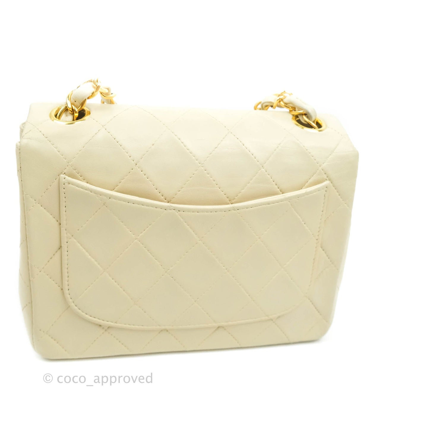 Chanel Vintage Mini Square Beige Lambskin 24K Gold Hardware