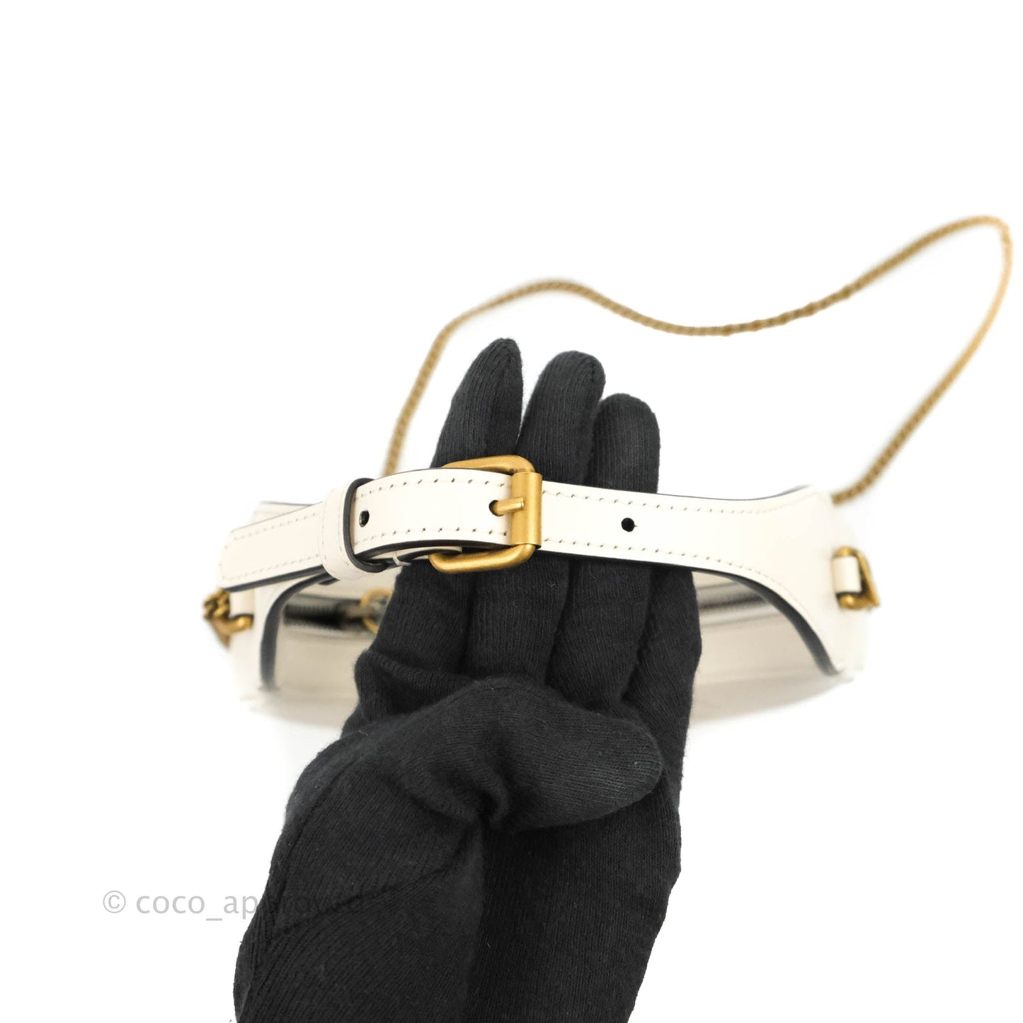 Gucci GG Marmont Half Moon-shaped Mini Bag White