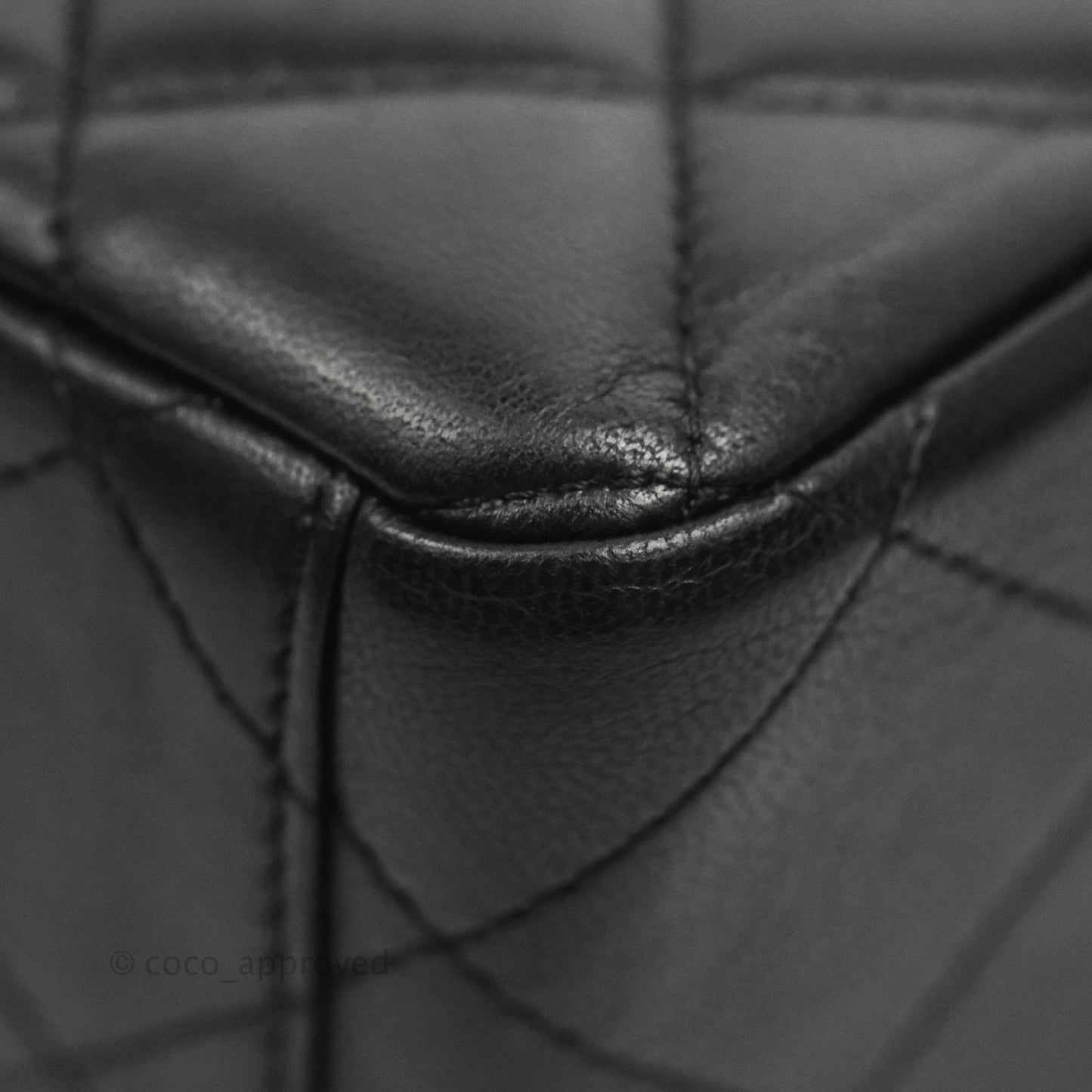 Chanel Quilted Maxi Single Flap Black Lambskin Silver Hardware