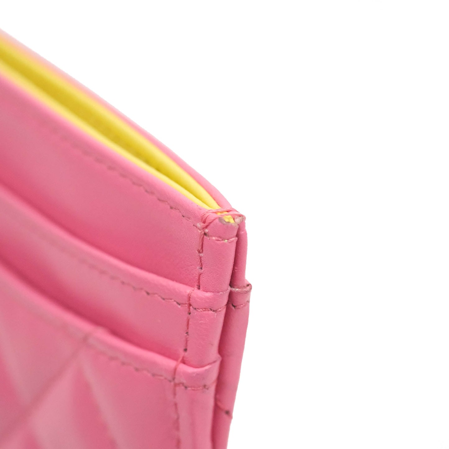 Chanel Classic Card Holder Pink Lambskin Rainbow Hardware