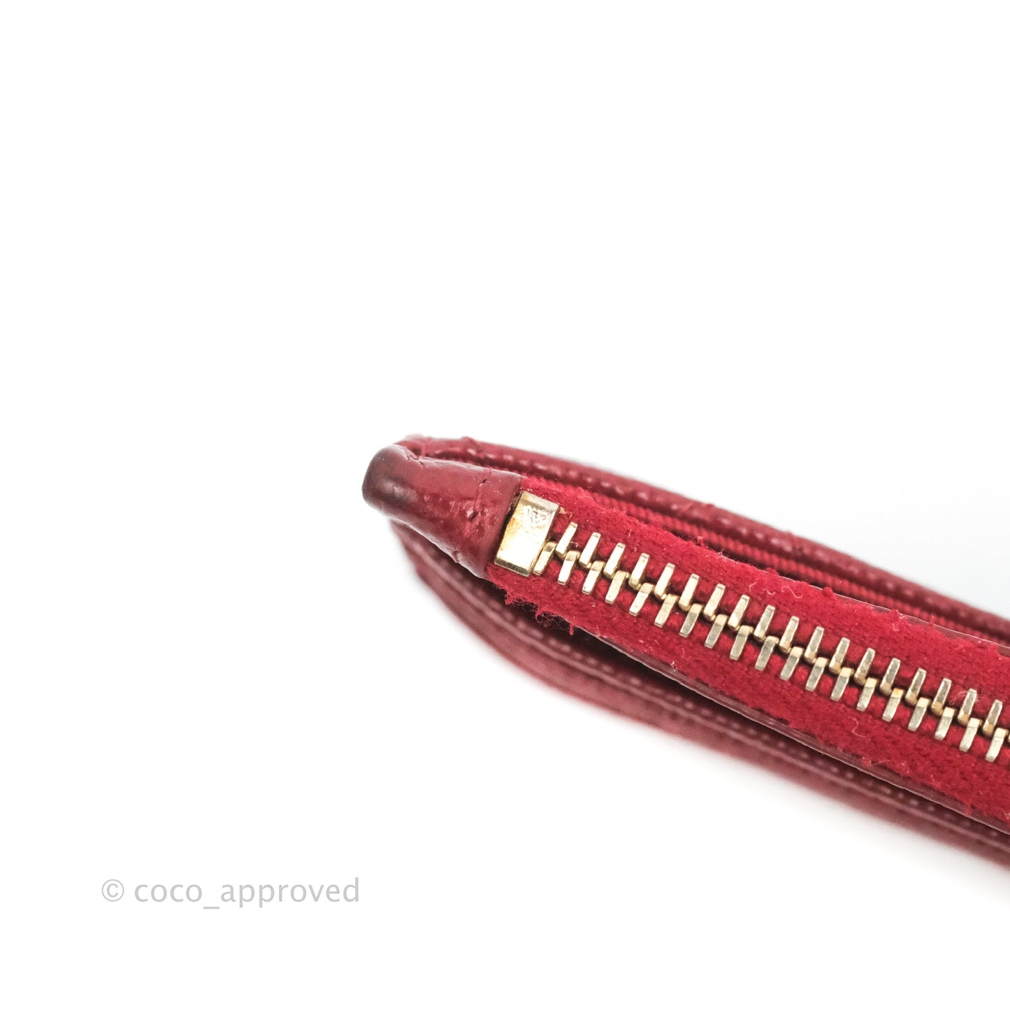 Chanel Quilted CC Zipped Card Holder Red Caviar Gold Hardware