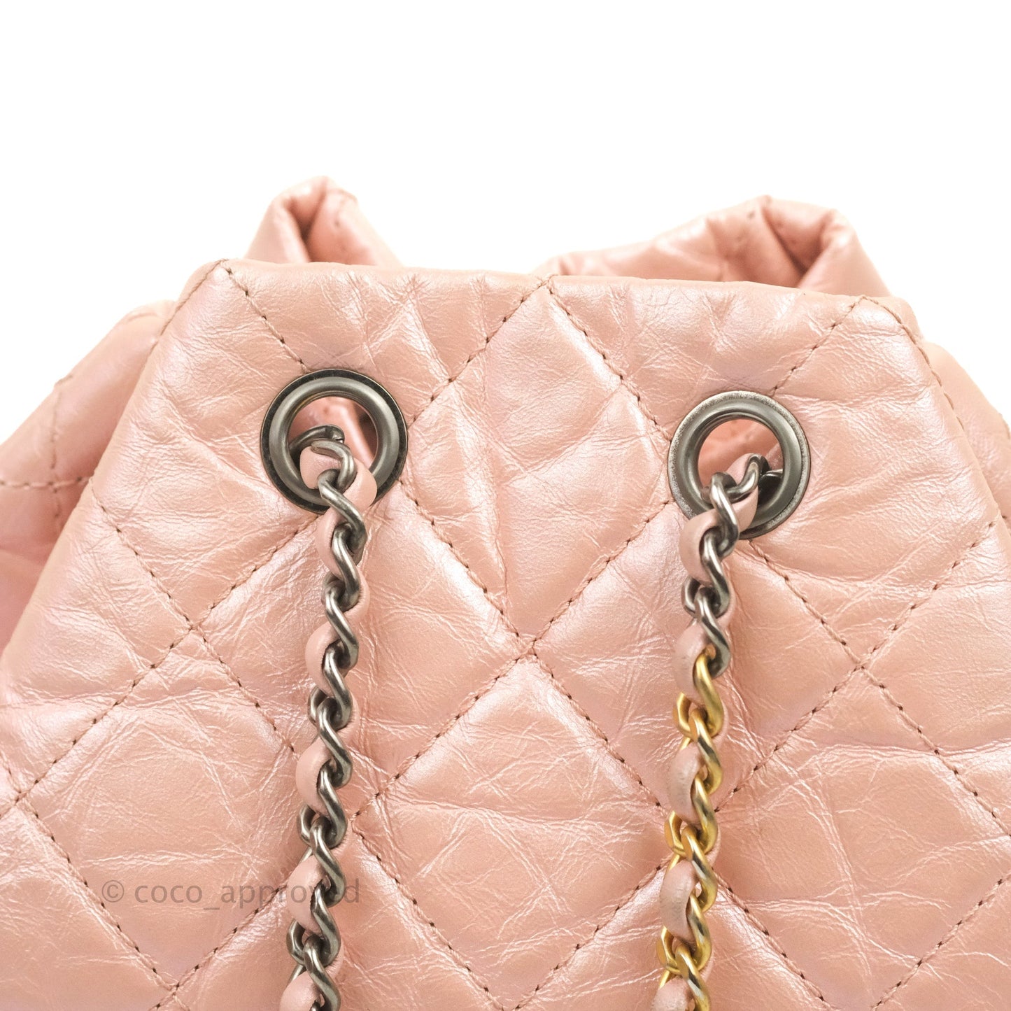 Chanel Small Gabrielle Backpack Iridescent Pink Aged Calfskin