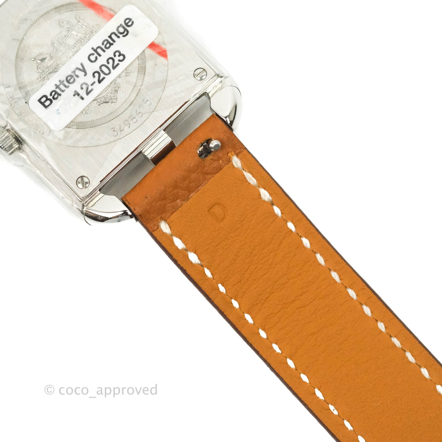 Hermès Cape Cod Steel Watch in Gold Calfskin Strap