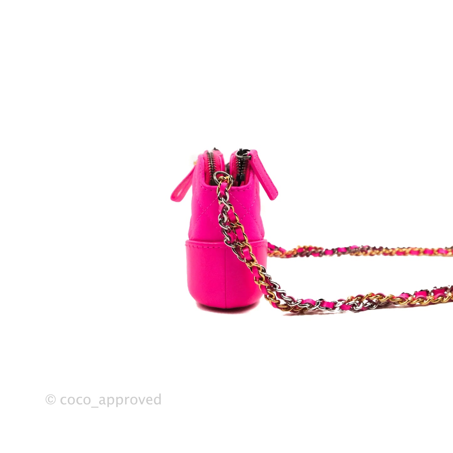 Chanel Gabrielle Clutch With Chain Goatskin Neo Pink Mixed Hardware