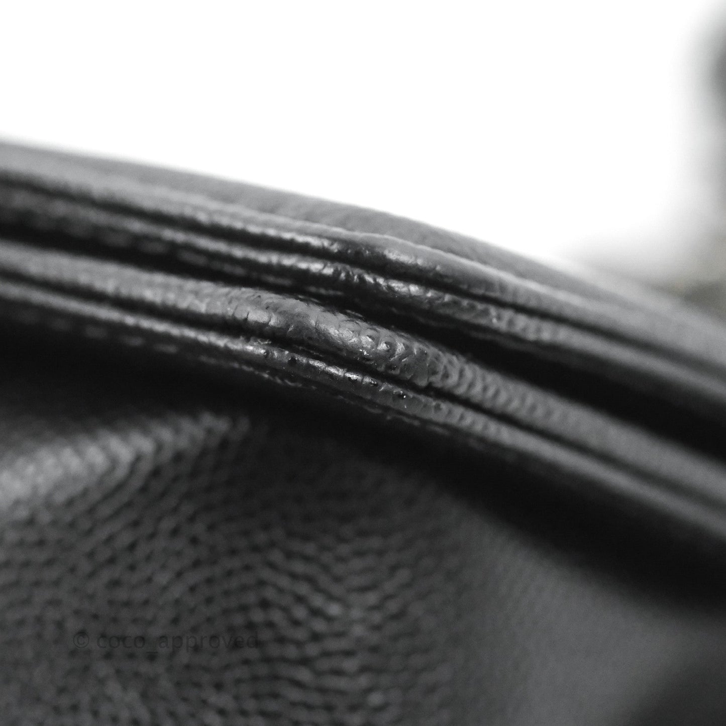 Chanel Small Boy Quilted Black Caviar Ruthenium Hardware