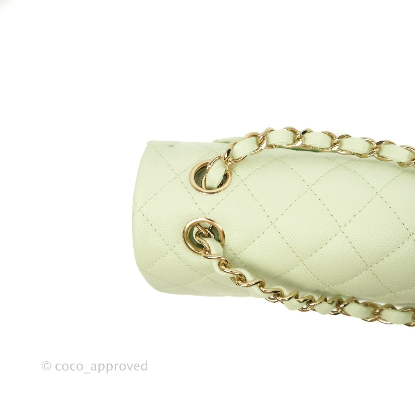 Chanel Small Quilted Classic Flap Mint Green Caviar Gold Hardware 22C