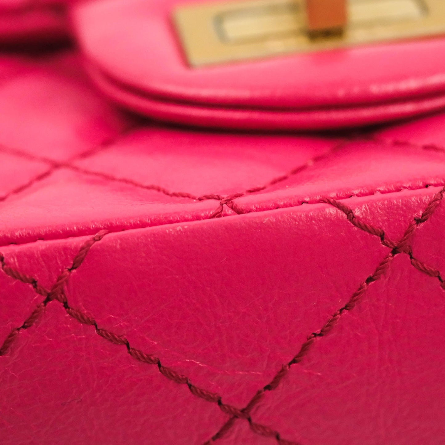 Chanel Mini Reissue 224 Fuschia Pink Aged Calfskin Aged Gold Hardware