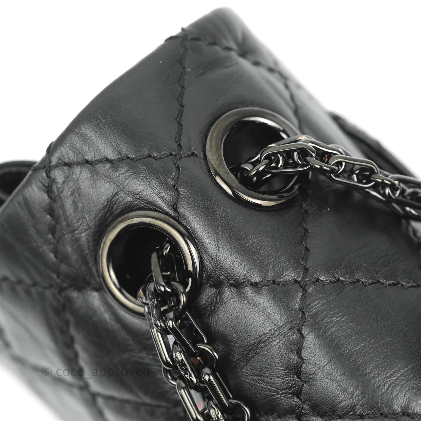Chanel Mini Reissue 224 So Black Quilted Aged Calfskin Black Hardware