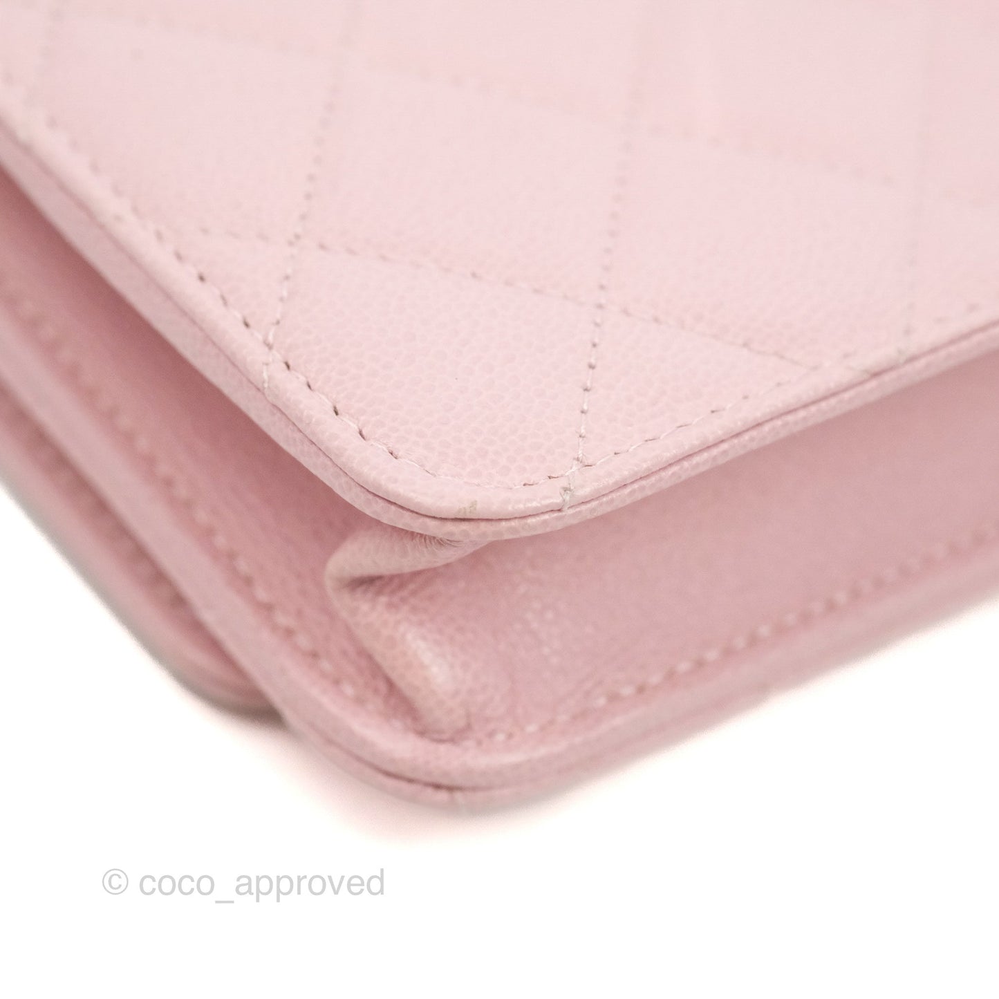 Chanel Quilted Wallet on Chain WOC Light Pink Caviar Gold Hardware