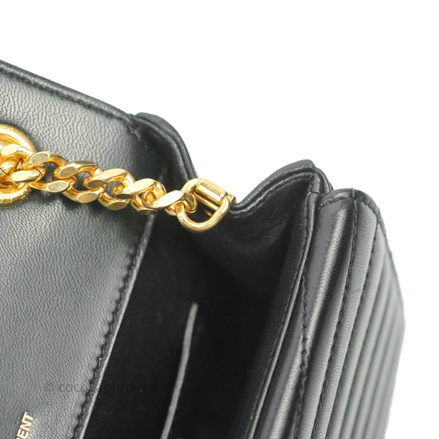 Saint Laurent Small Sulpice Triple V-Flap Black Lambskin Crossbody Bag