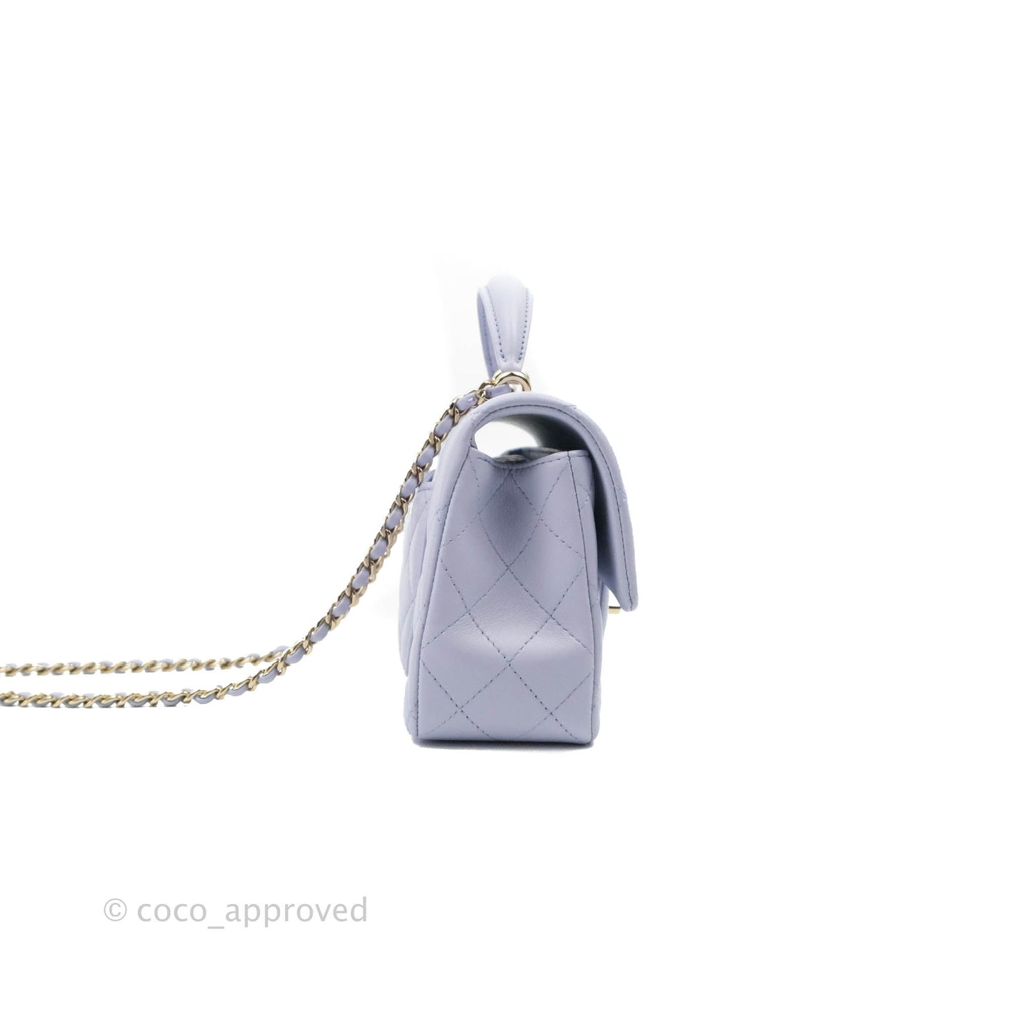 Chanel Top Handle Mini Rectangular Flap Bag Lilac Lambskin Gold Hardware