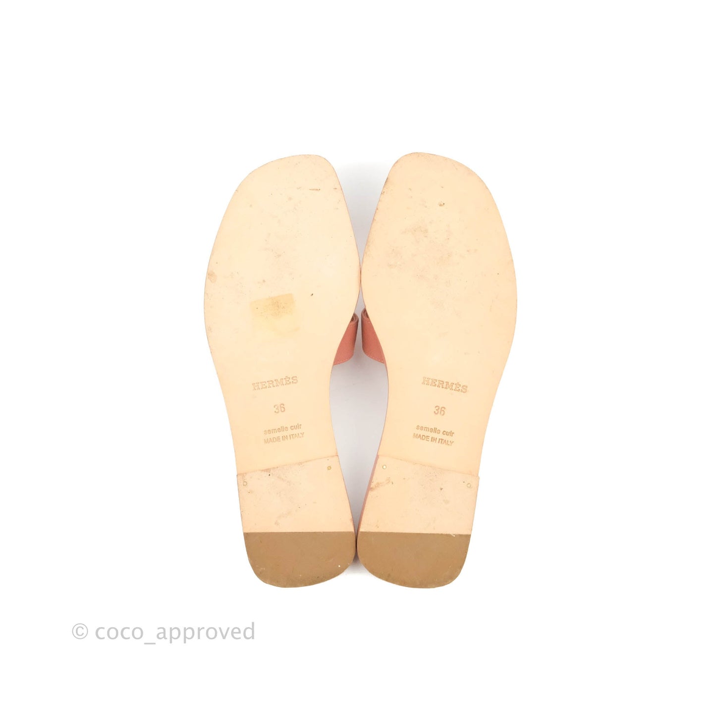 Hermès Oran Sandals Epsom in Pink Size 36