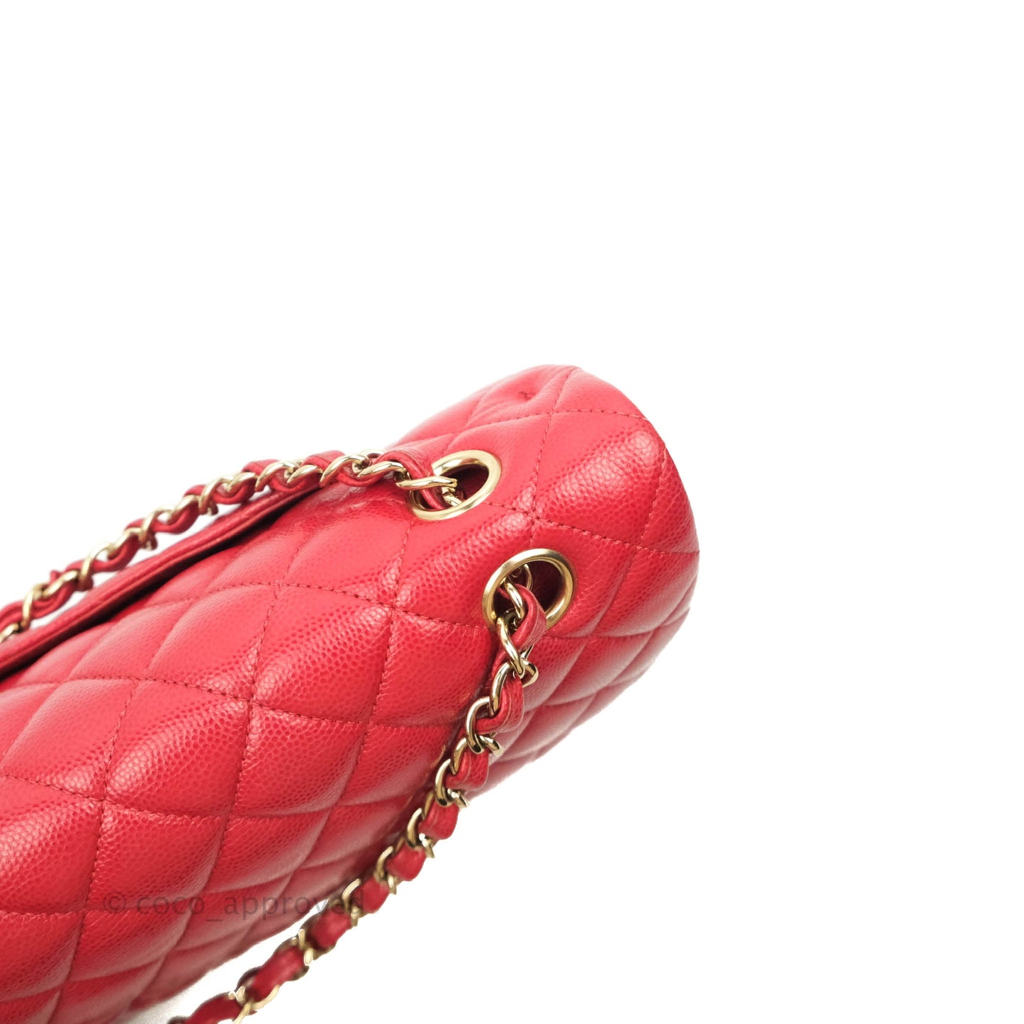 Chanel Classic M/L Medium Double Flap Red Caviar Gold Hardware
