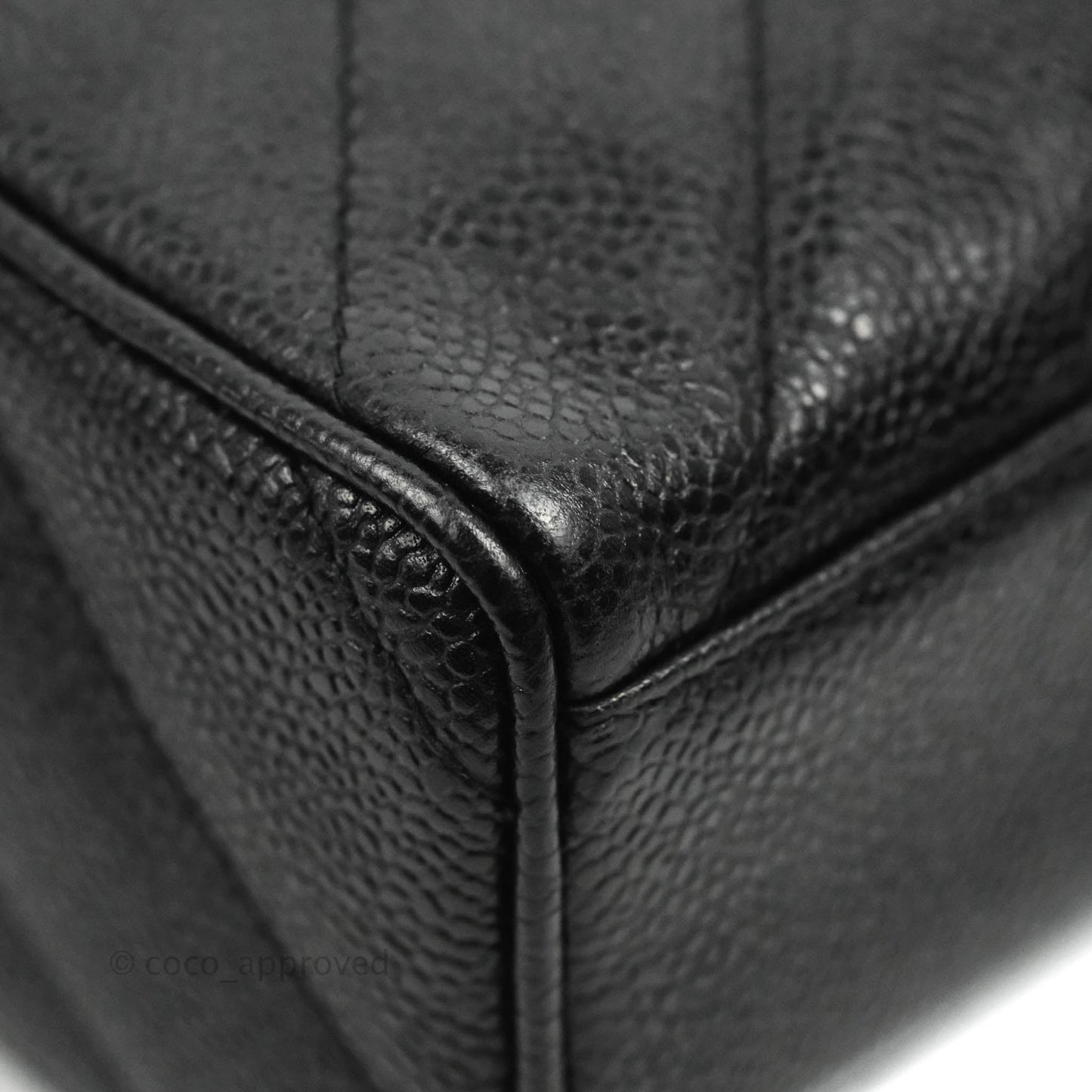 Chanel Vintage Large Camera Bag Black Caviar Gold Hardware