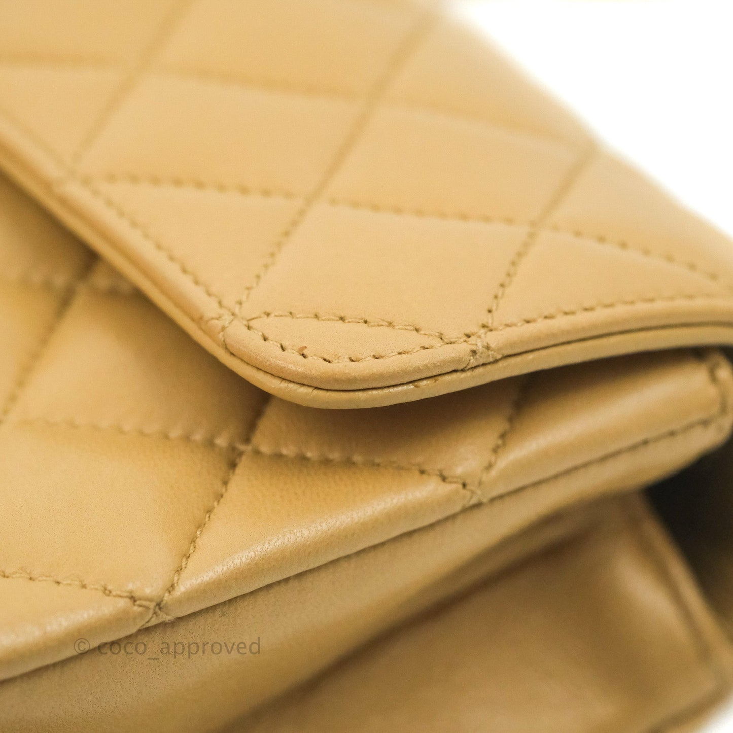 Chanel Vintage Mini Square Beige Lambskin 24K Gold Hardware