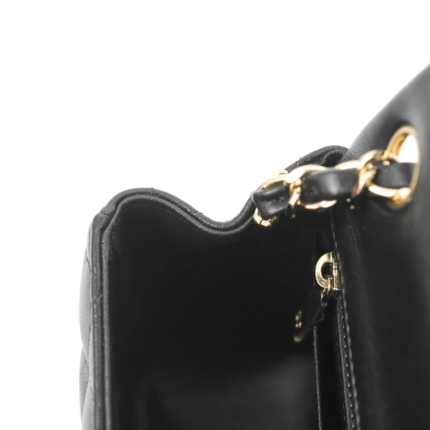 Chanel Mini Square Black Lambskin Gold Hardware