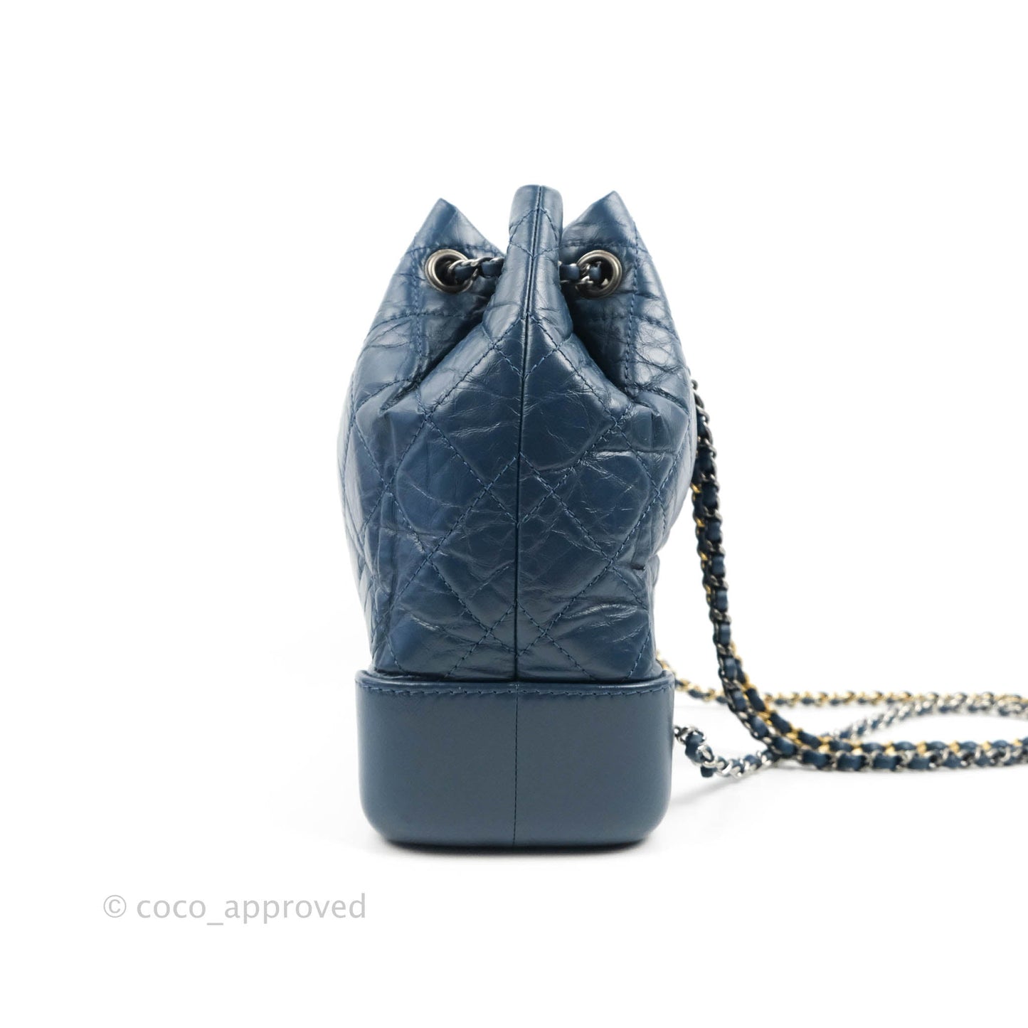 Chanel Small Gabrielle Backpack Navy Aged Calfskin
