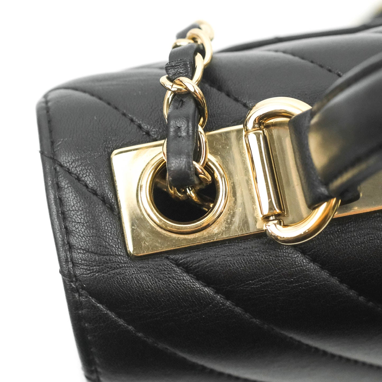 Chanel Trendy CC Chevron Small Black Lambskin Gold Hardware