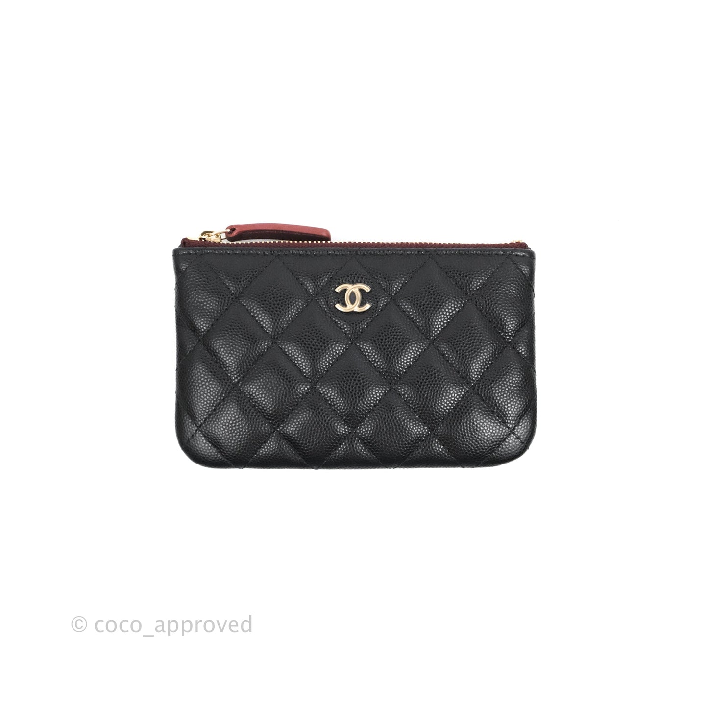 Chanel Quilted Mini O Case Black Caviar Gold Hardware