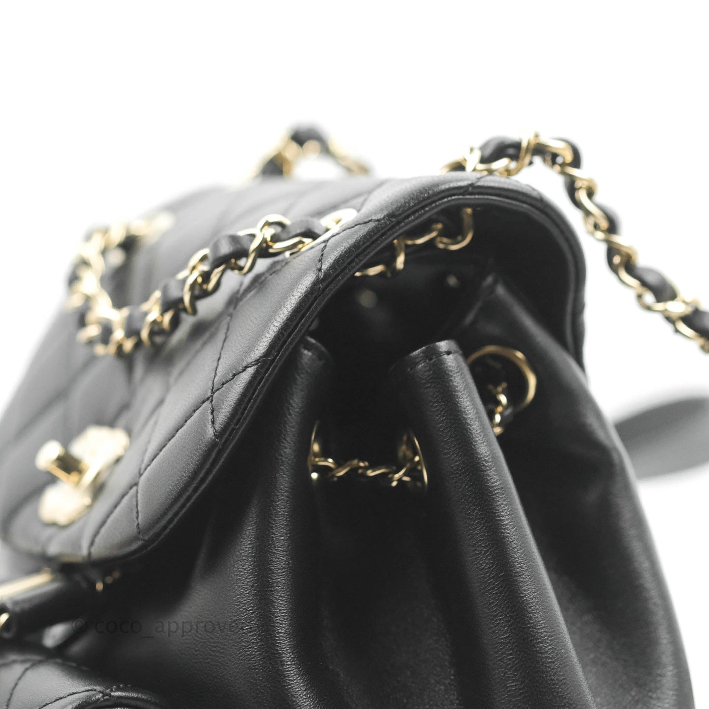Chanel Quilted Small Duma Drawstring Backpack Black Calfskin 22C
