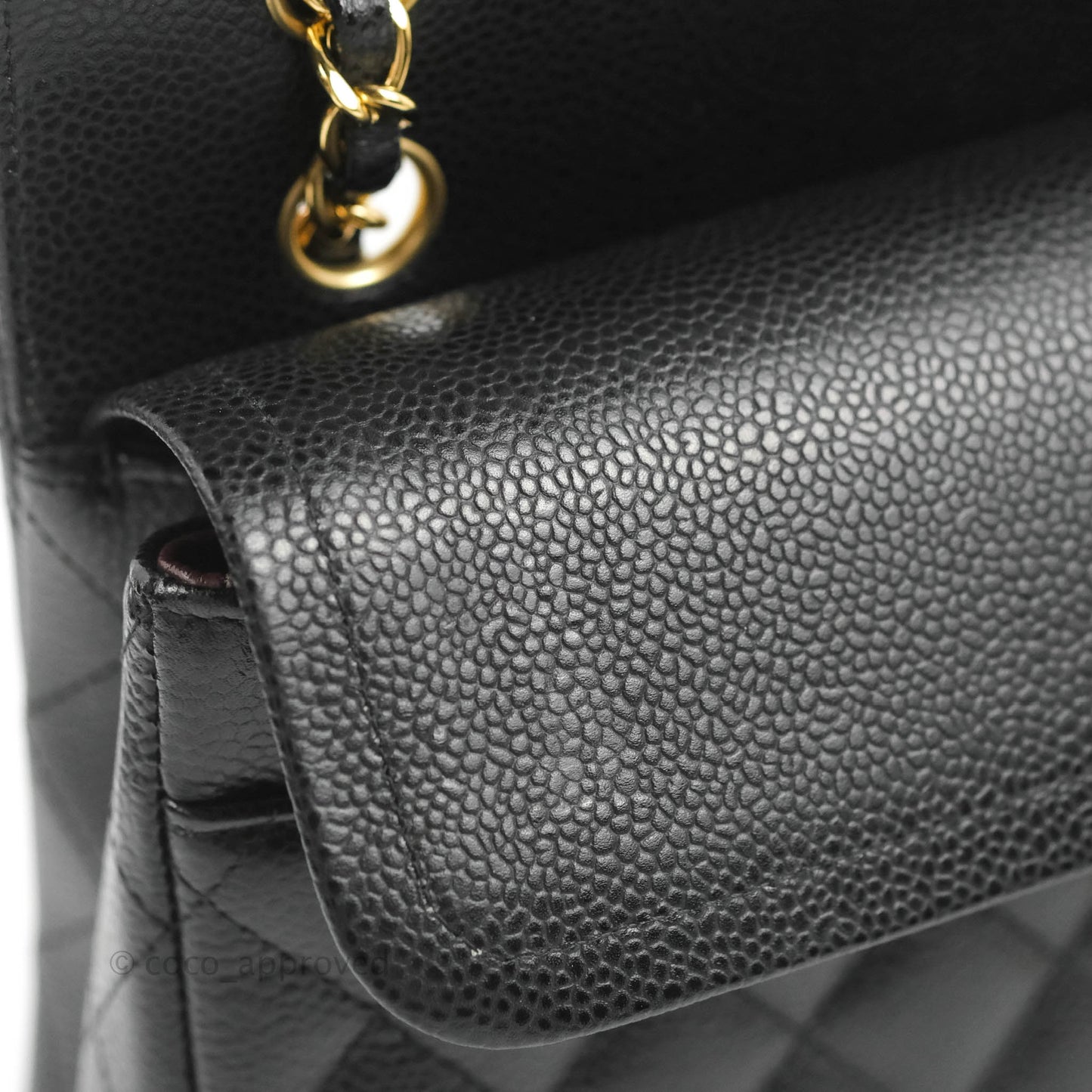 Chanel Classic M/L Medium Double Flap Black Caviar Gold Hardware