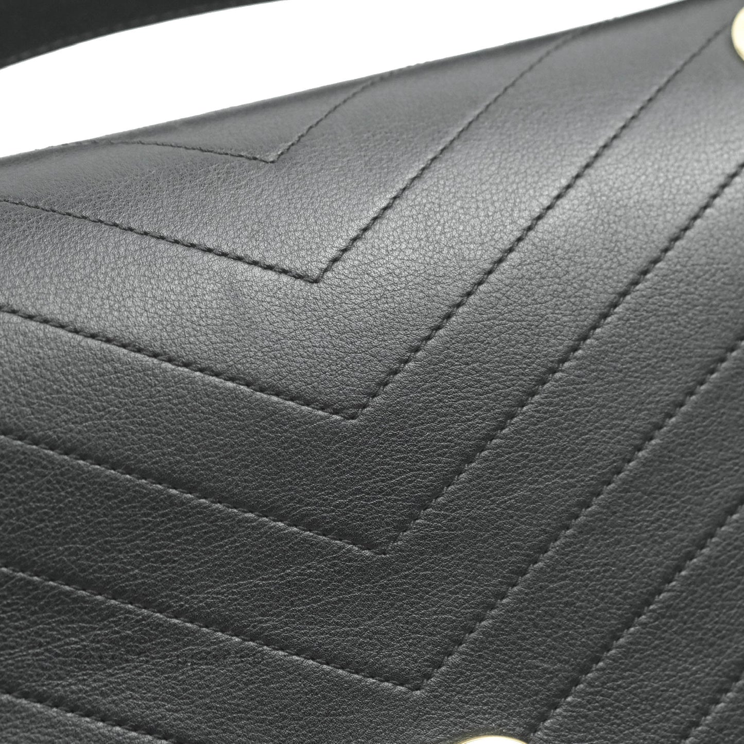 Chanel Chevron Top Handle Black Calfskin Gold Hardware