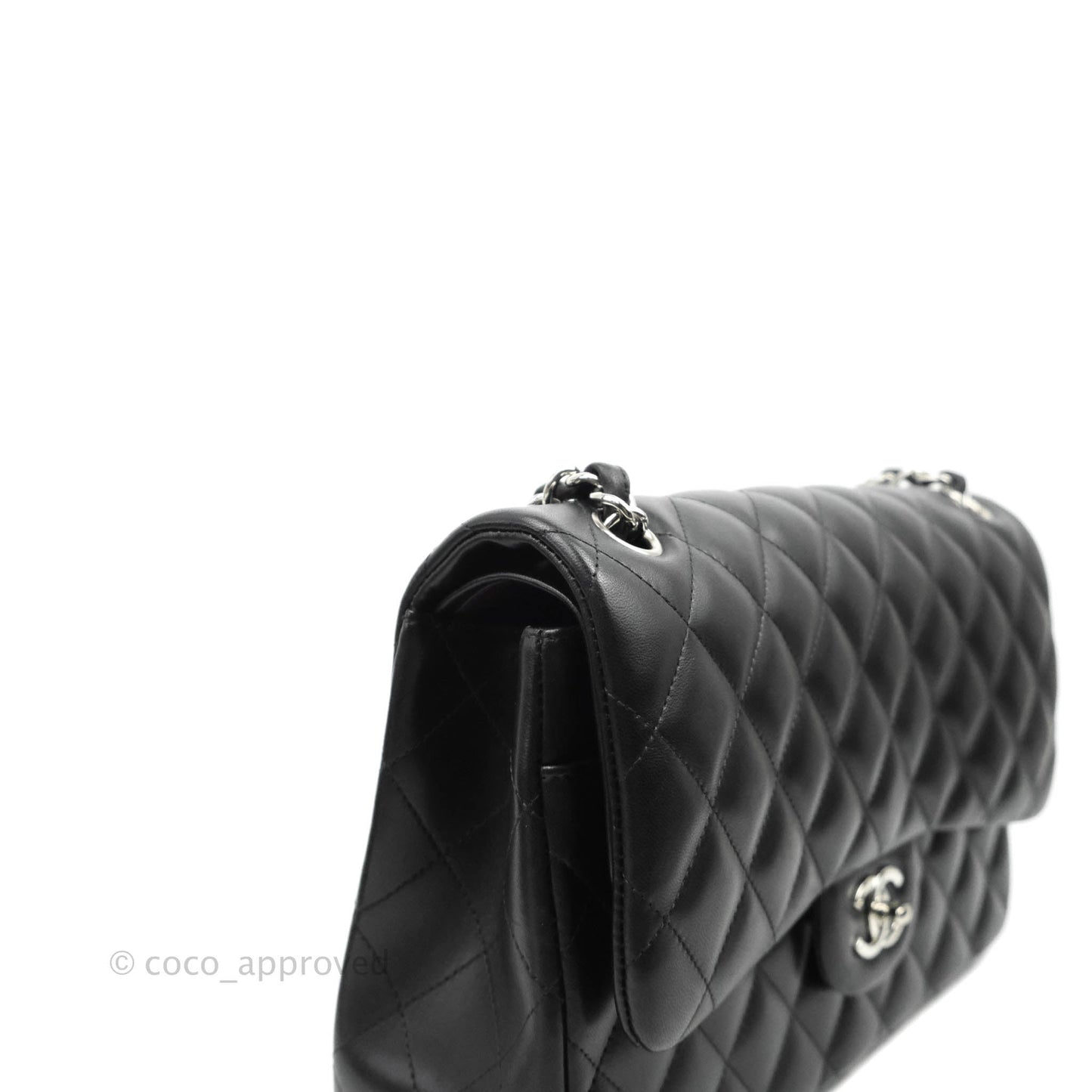 Chanel Jumbo Double Flap Black Lambskin Silver Hardware⁣⁣