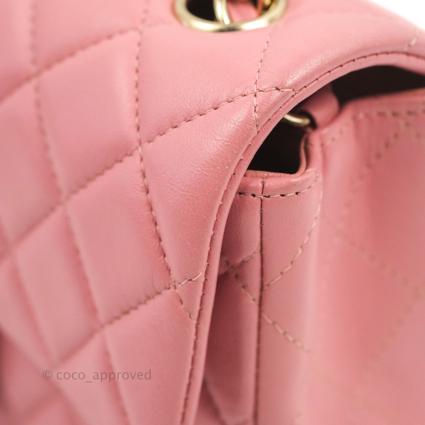Chanel Quilted Mini Rectangular Flap Pink Lambskin Gold Hardware
