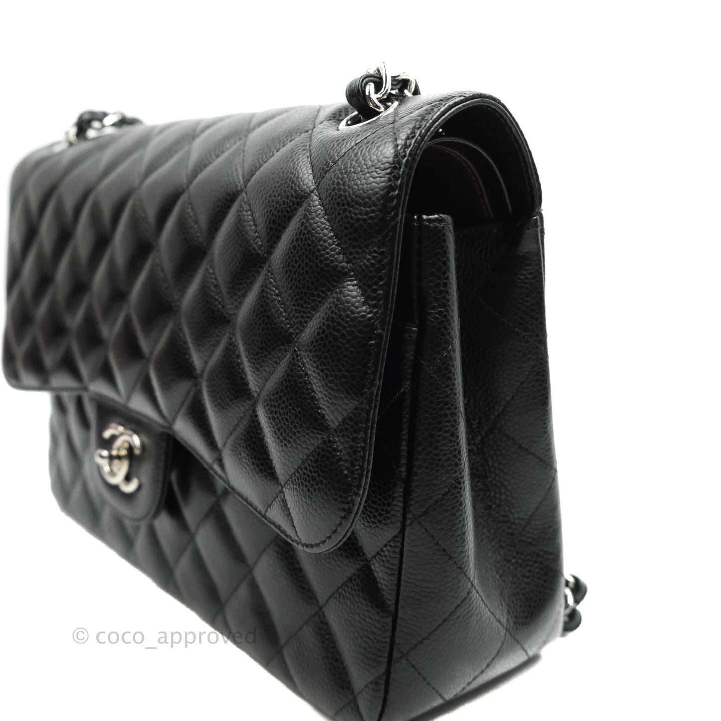 Chanel Jumbo Double Flap Black Caviar Silver Hardware⁣⁣