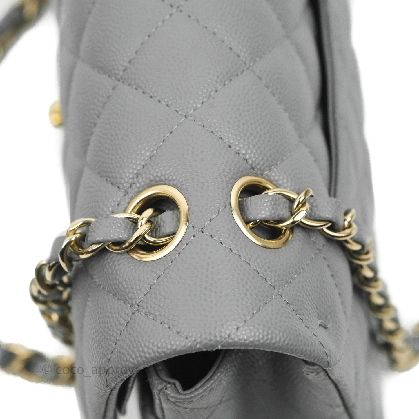 Chanel Classic Medium M/L Flap Dark Grey Caviar Gold Hardware 20C