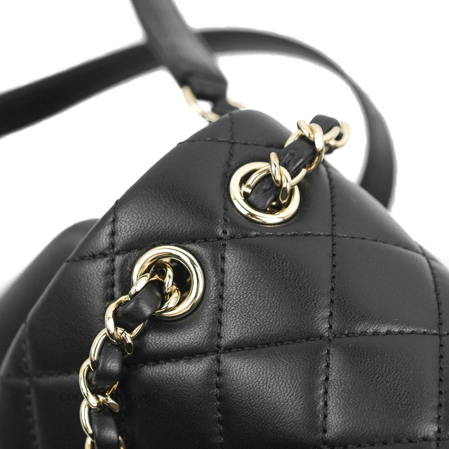 Chanel Quilted Small Duma Drawstring Backpack Black Lambskin 22A
