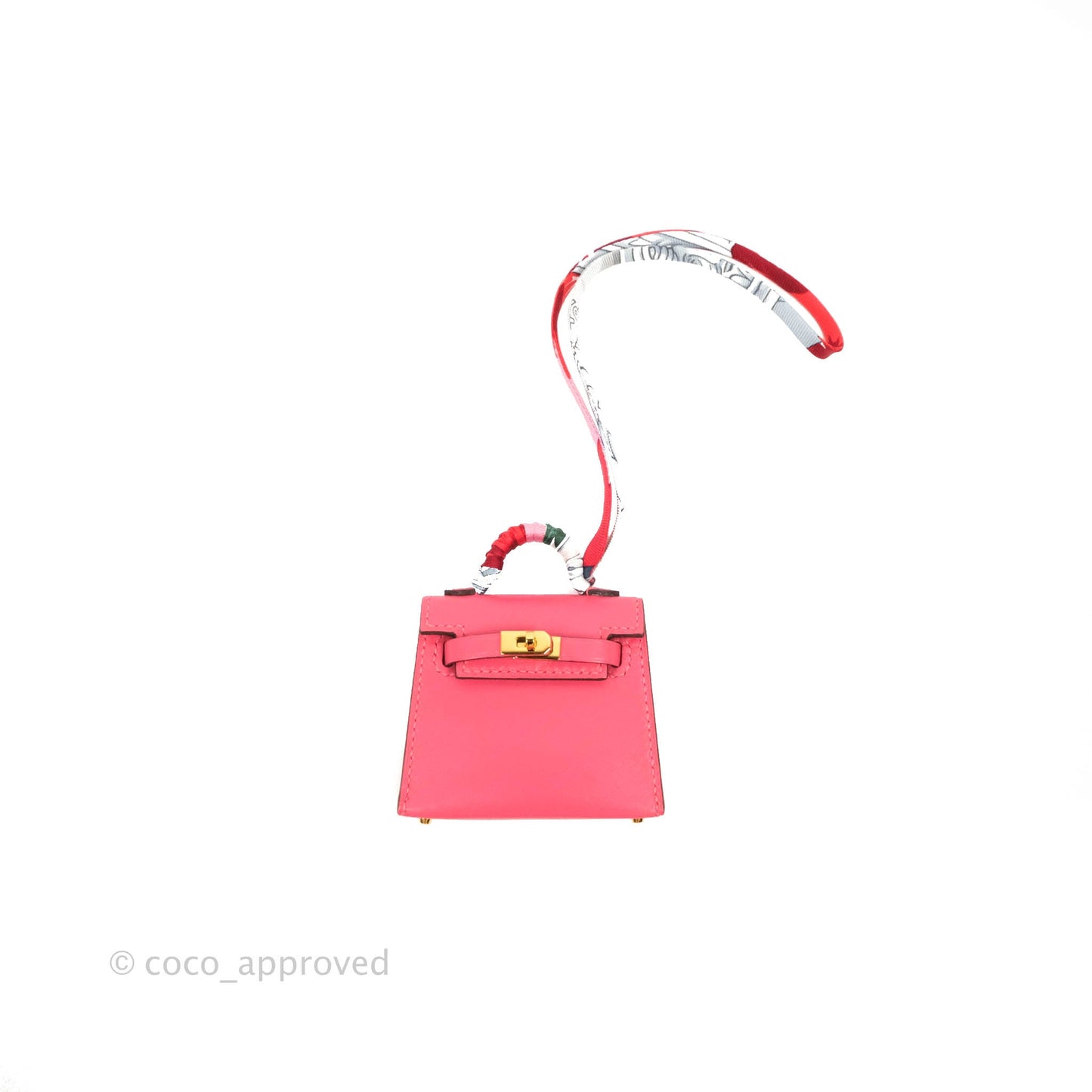 Hermès Kelly Twilly Around Bag Charm Pink Tadelakt Gold Hardware