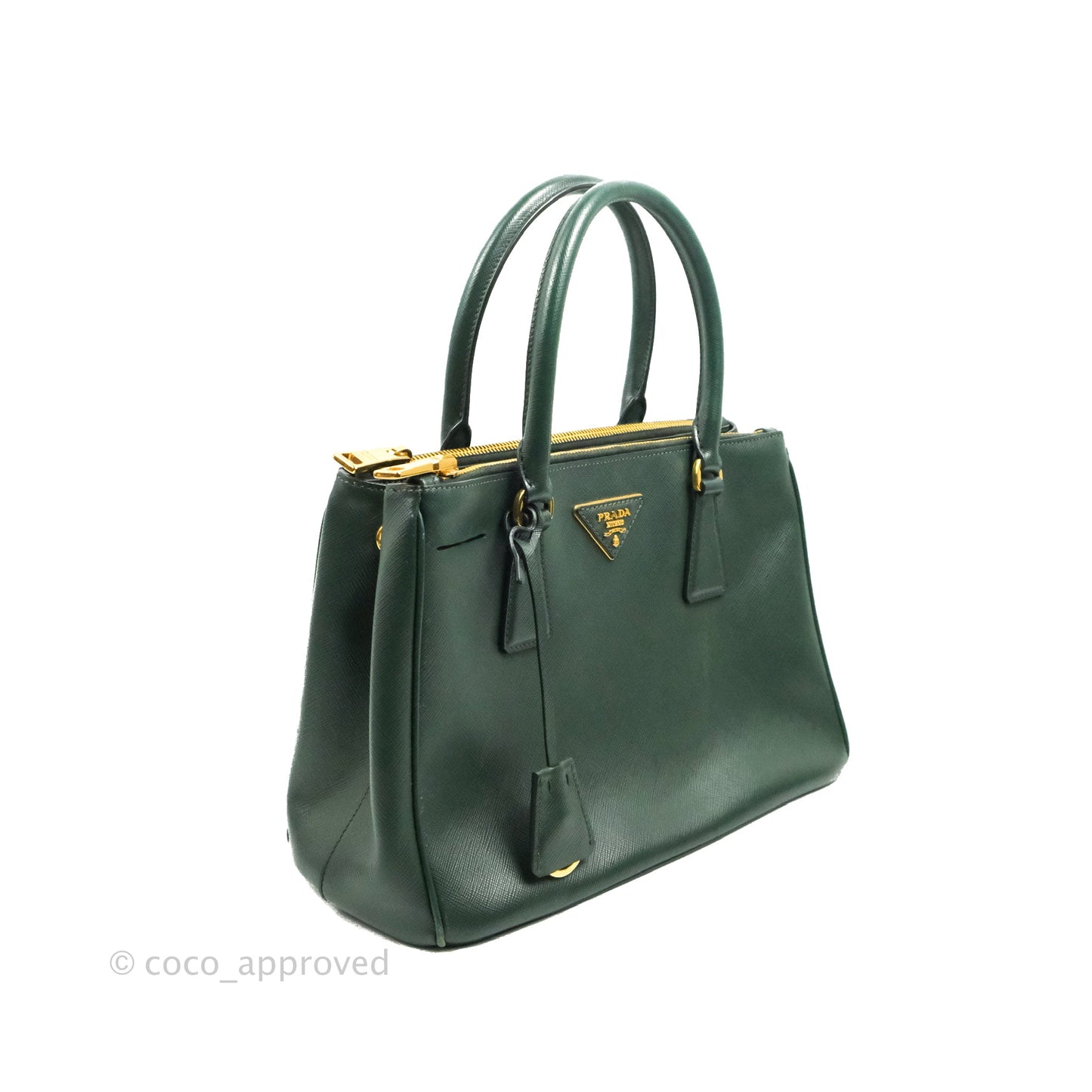 Prada Small Saffiano Lux Galleria Bag Emerald