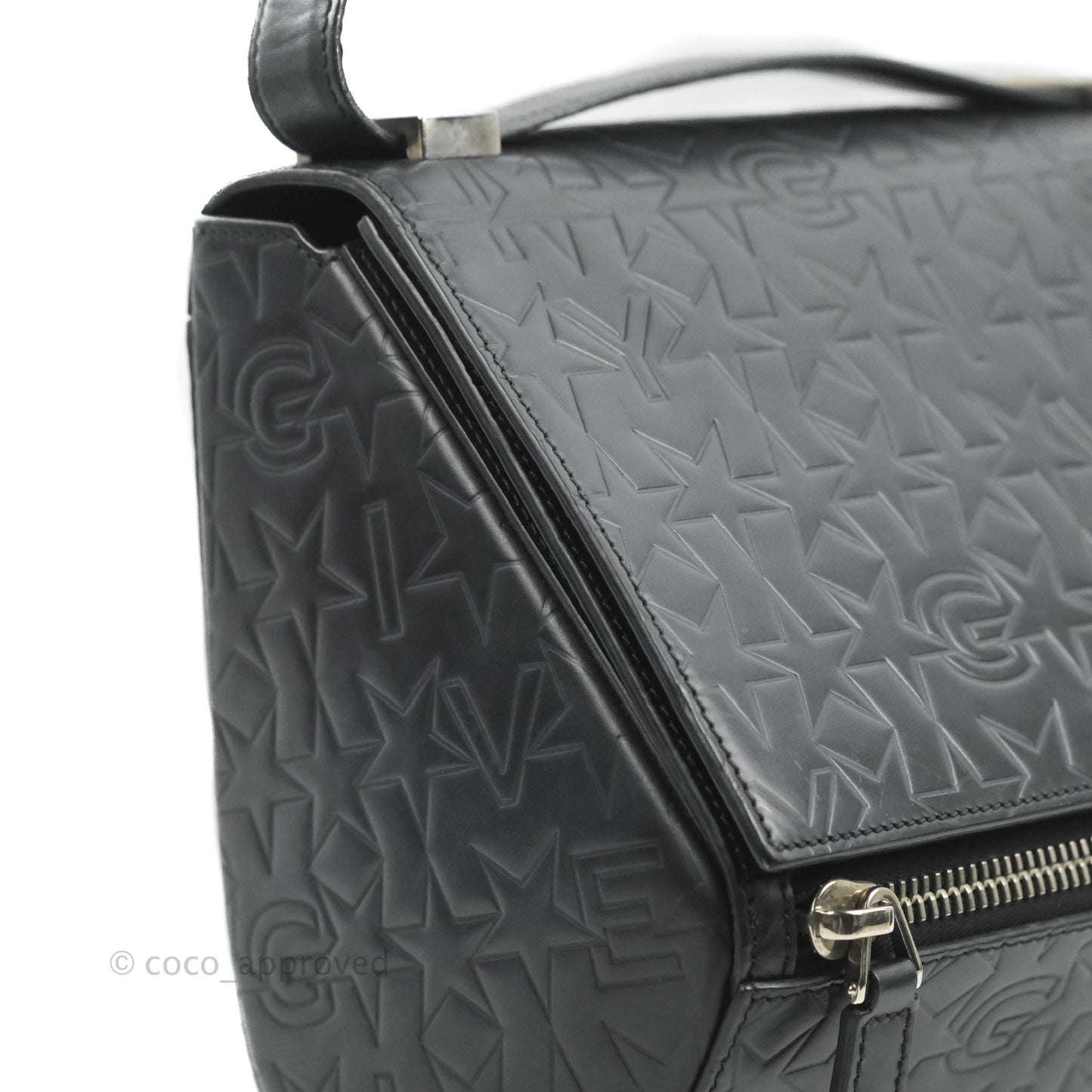 Givenchy Calfskin Star Embossed Medium Pandora Box Crossbody Bag Black