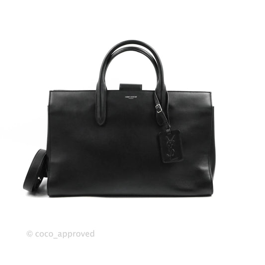 Saint Laurent Larger Jane Bag Black Silver Hardware