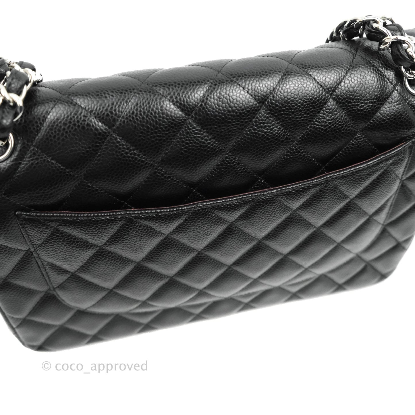 Chanel Jumbo Double Flap Black Caviar Silver Hardware⁣⁣